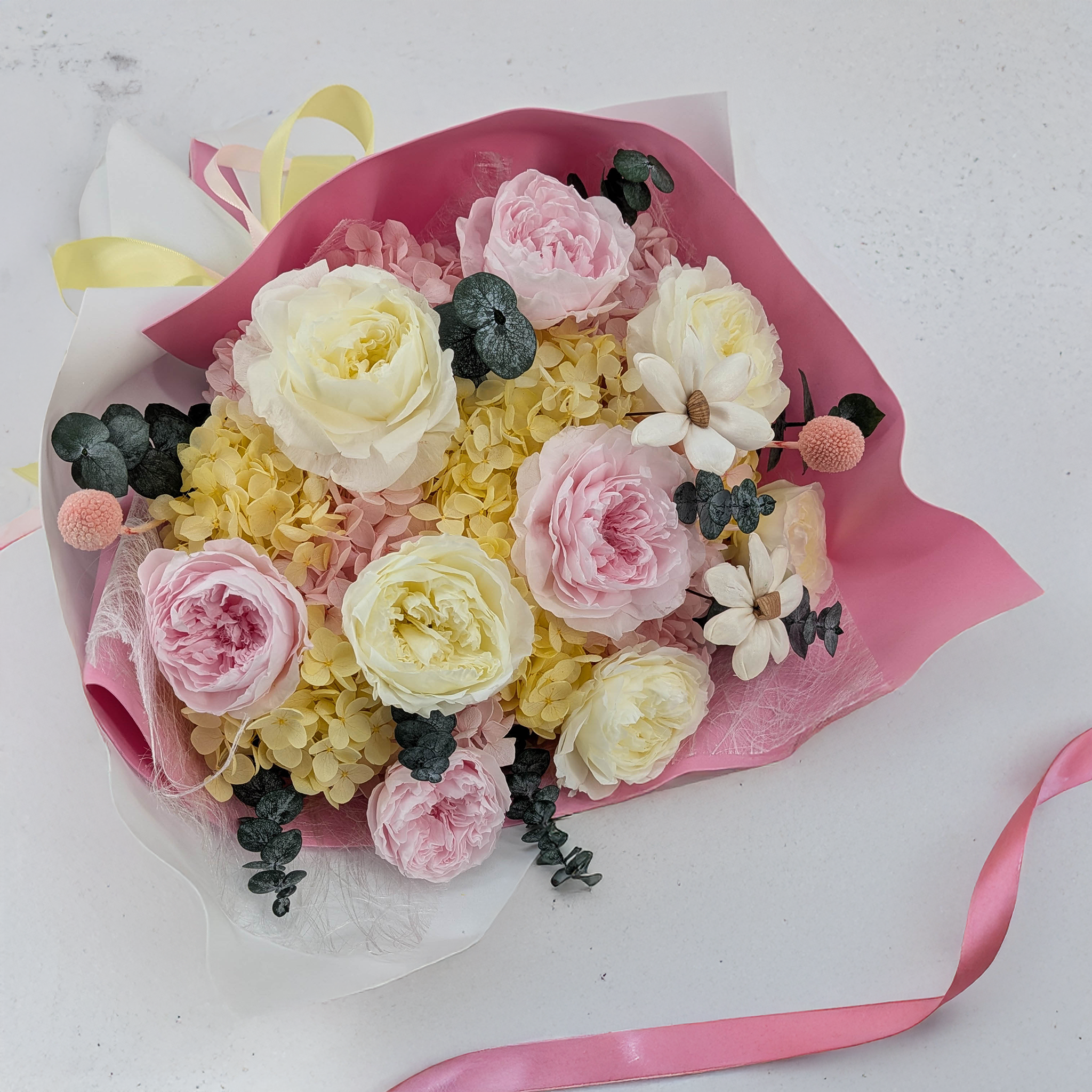Bouquet Premium en boîte – EVERGIVE – A Lasting Gesture – Pearl Royal