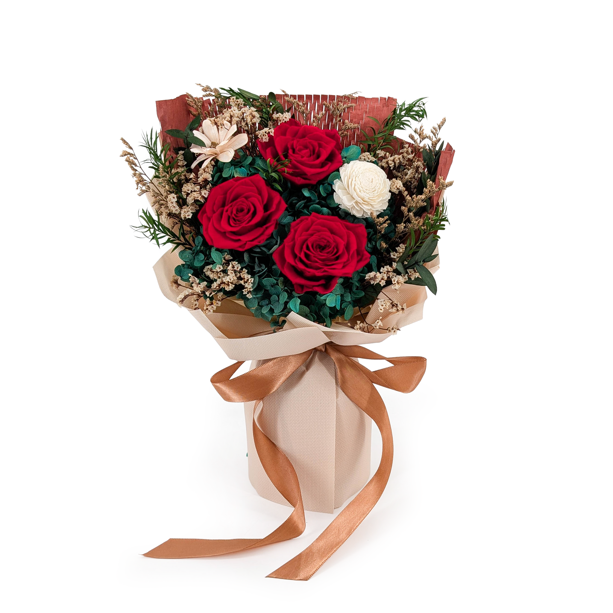Bouquet Premium en boîte - EVERGIVE – A Lasting Gesture – Crimson Charm