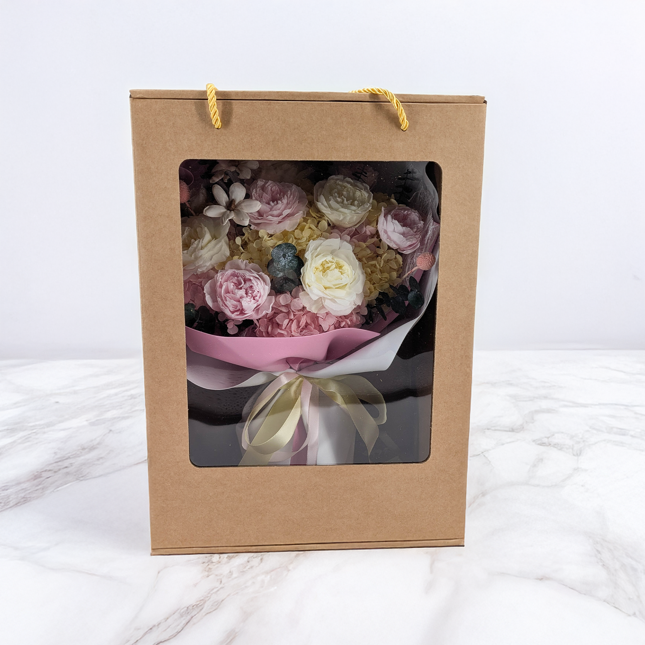 Bouquet Premium en boîte – EVERGIVE – A Lasting Gesture – Pearl Royal