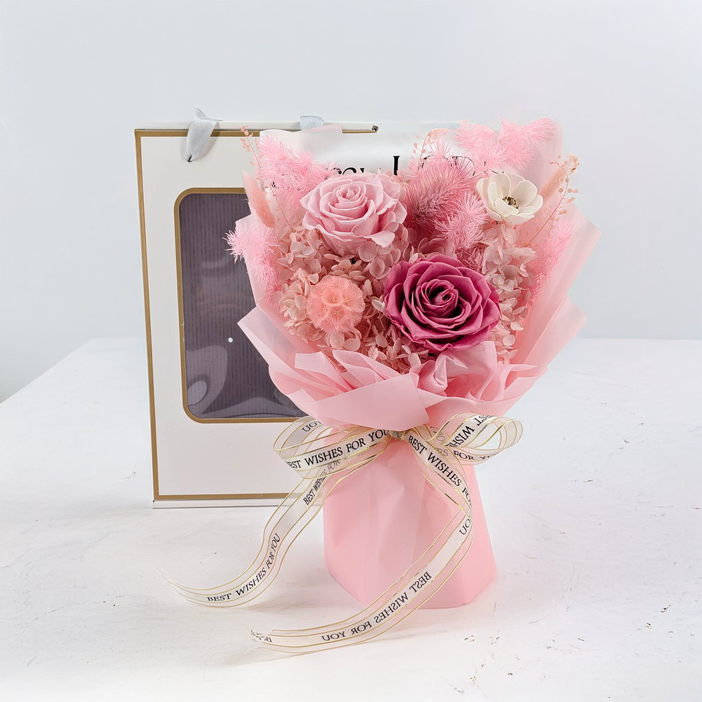 Bouquet Premium en boîte - EVERGIVE – A Lasting Gesture – Rose Grace