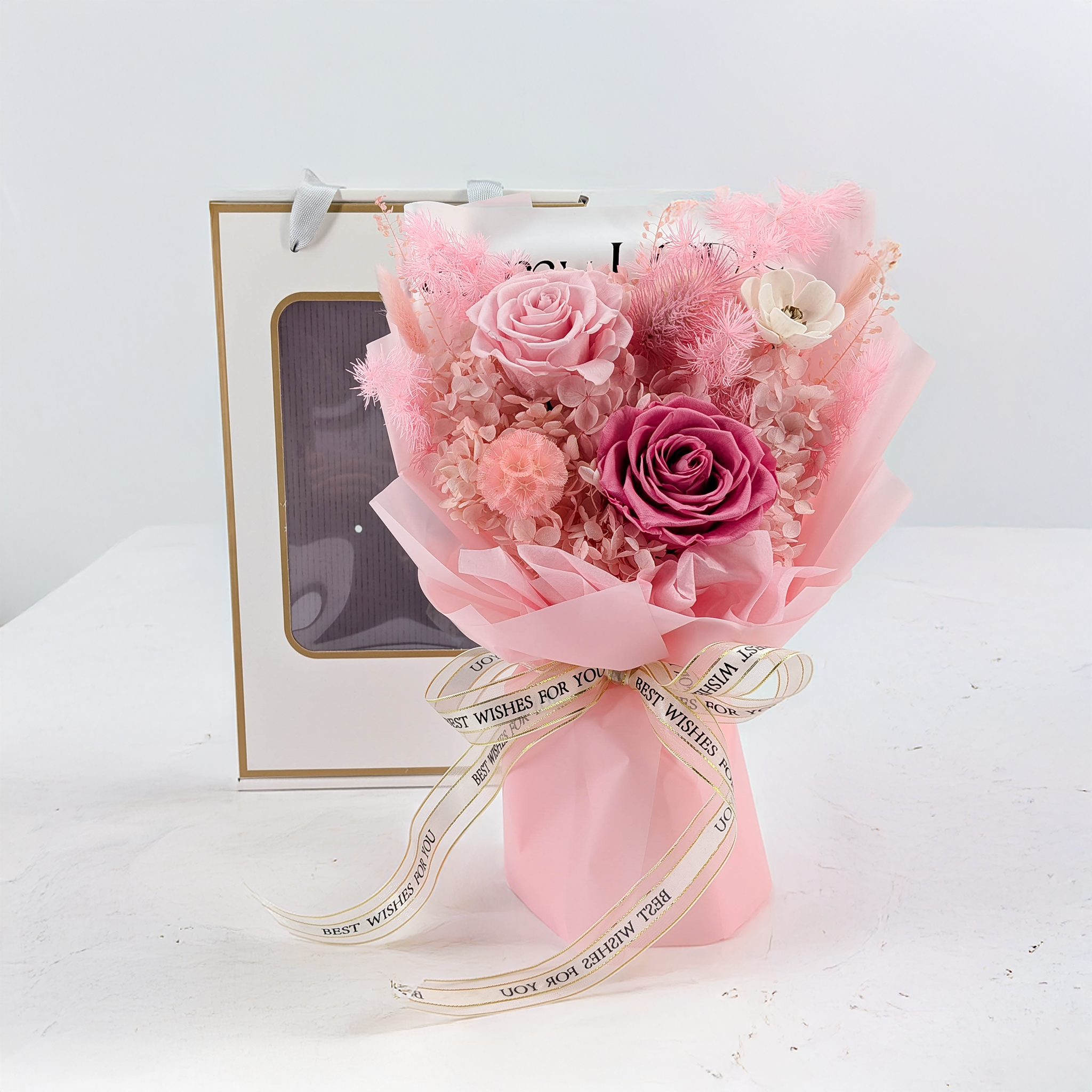 Bouquet Premium en boîte - EVERGIVE – A Lasting Gesture – Rose Grace
