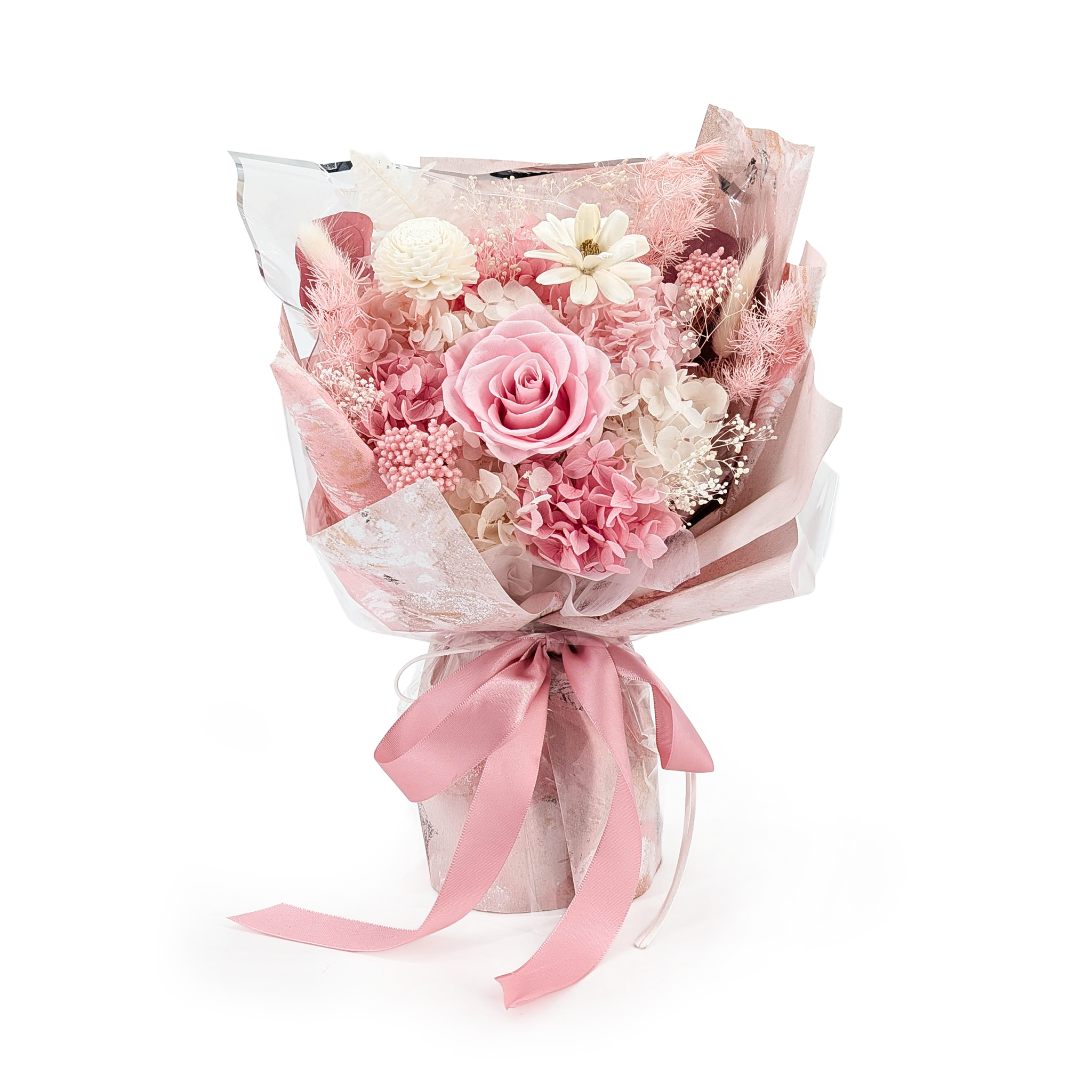 Bouquet Premium en boîte – EVERGIVE – A Lasting Gesture – Pink Blush