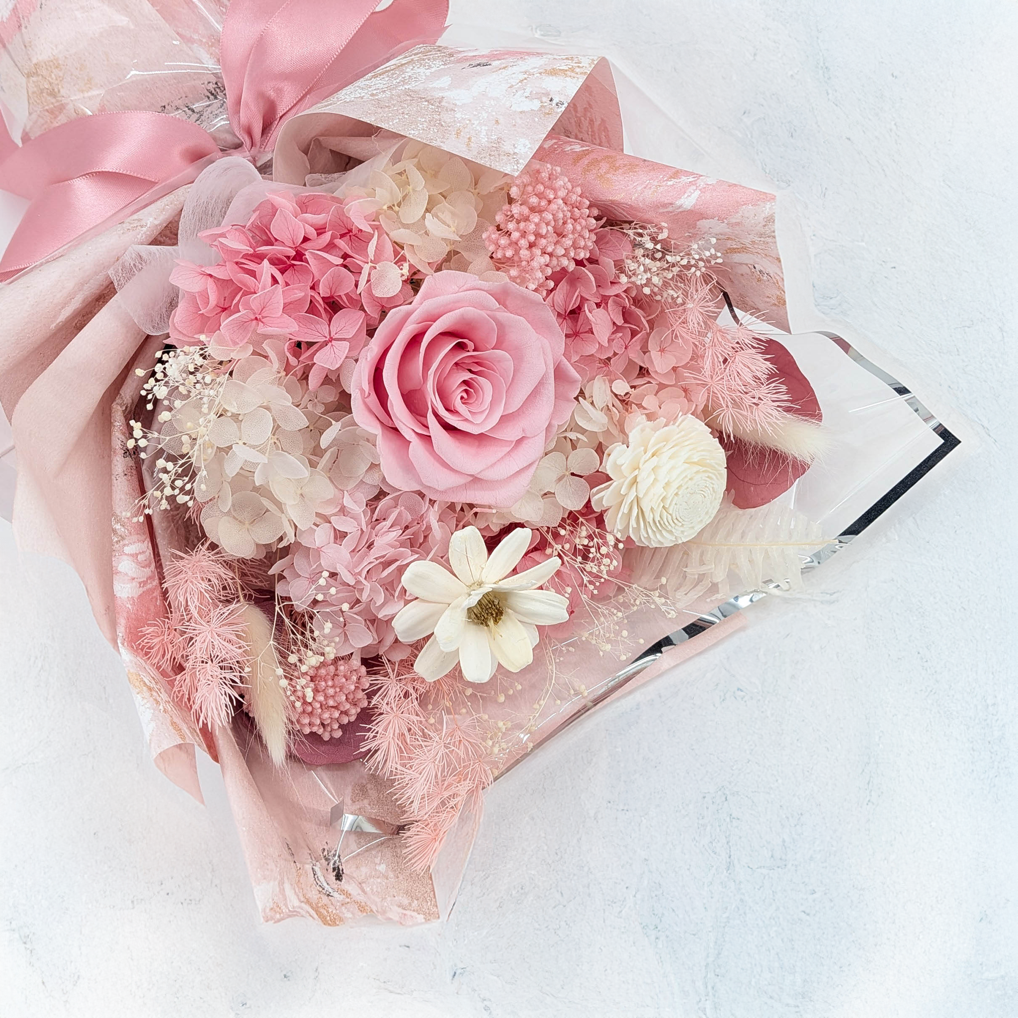 Bouquet Premium en boîte – EVERGIVE – A Lasting Gesture – Pink Blush