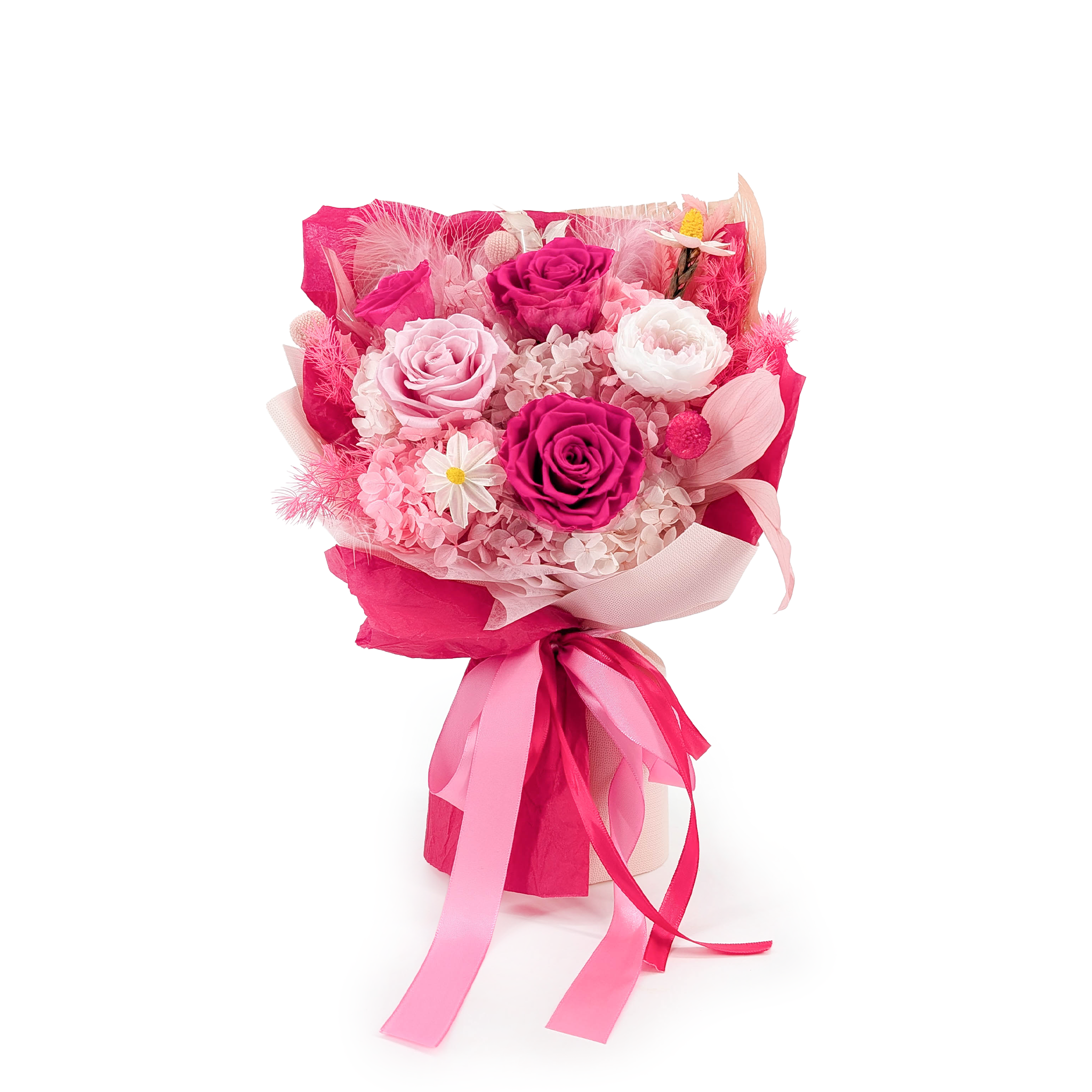 Bouquet Premium en boîte - EVERGIVE – A Lasting Gesture – Pink Desire