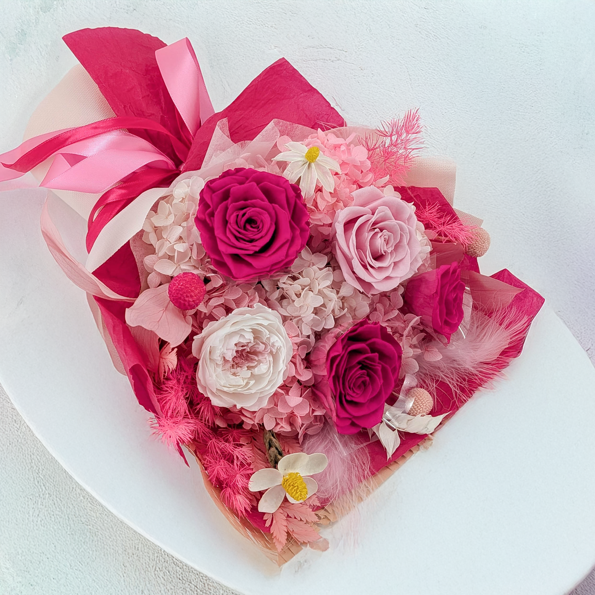 Bouquet Premium en boîte - EVERGIVE – A Lasting Gesture – Pink Desire