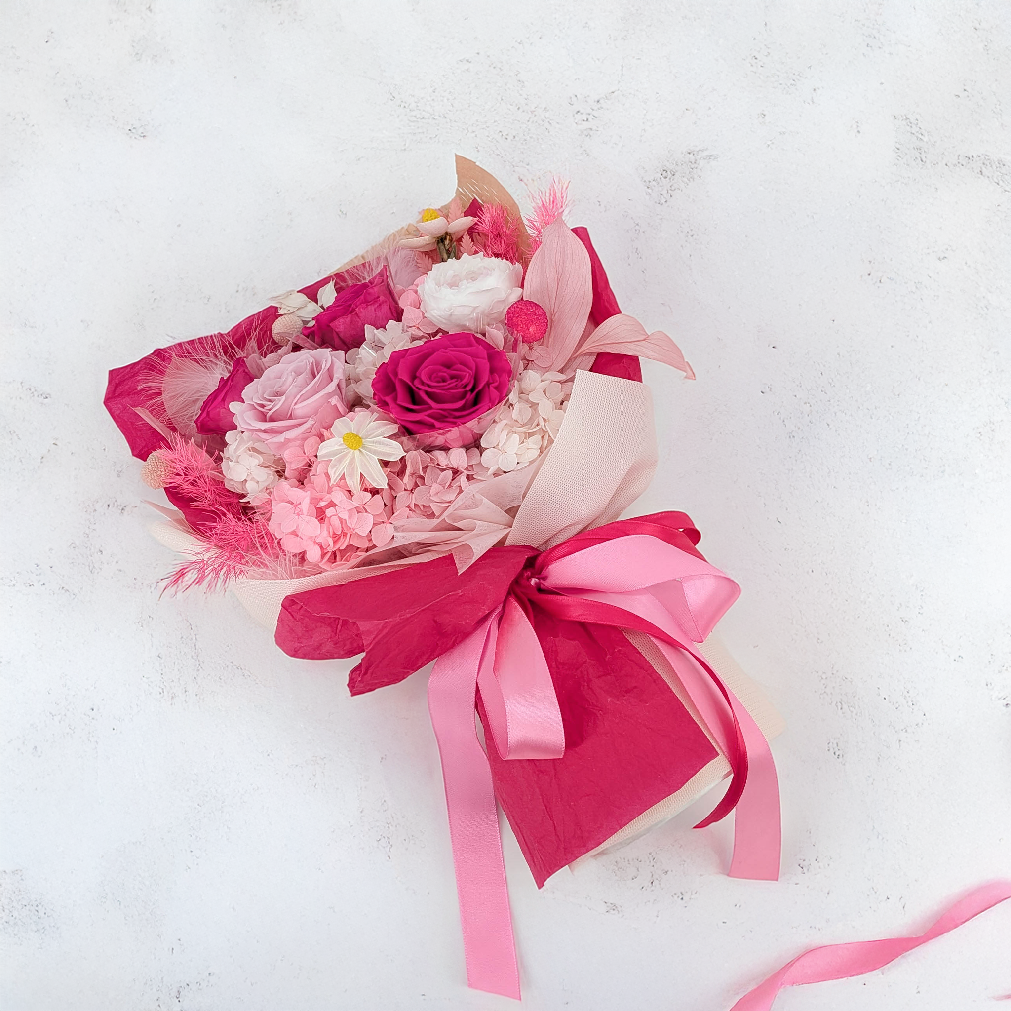 Bouquet Premium en boîte - EVERGIVE – A Lasting Gesture – Pink Desire
