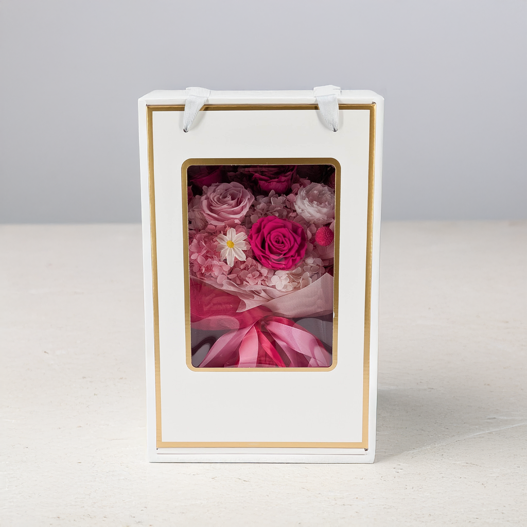 Bouquet Premium en boîte - EVERGIVE – A Lasting Gesture – Pink Desire