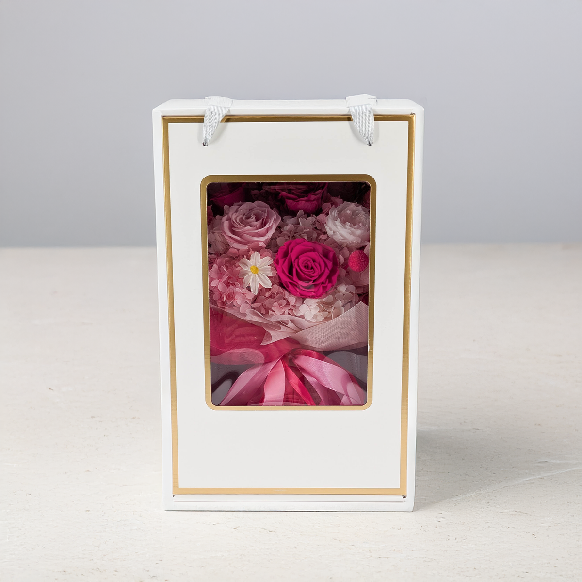 Bouquet Premium en boîte - EVERGIVE – A Lasting Gesture – Pink Desire