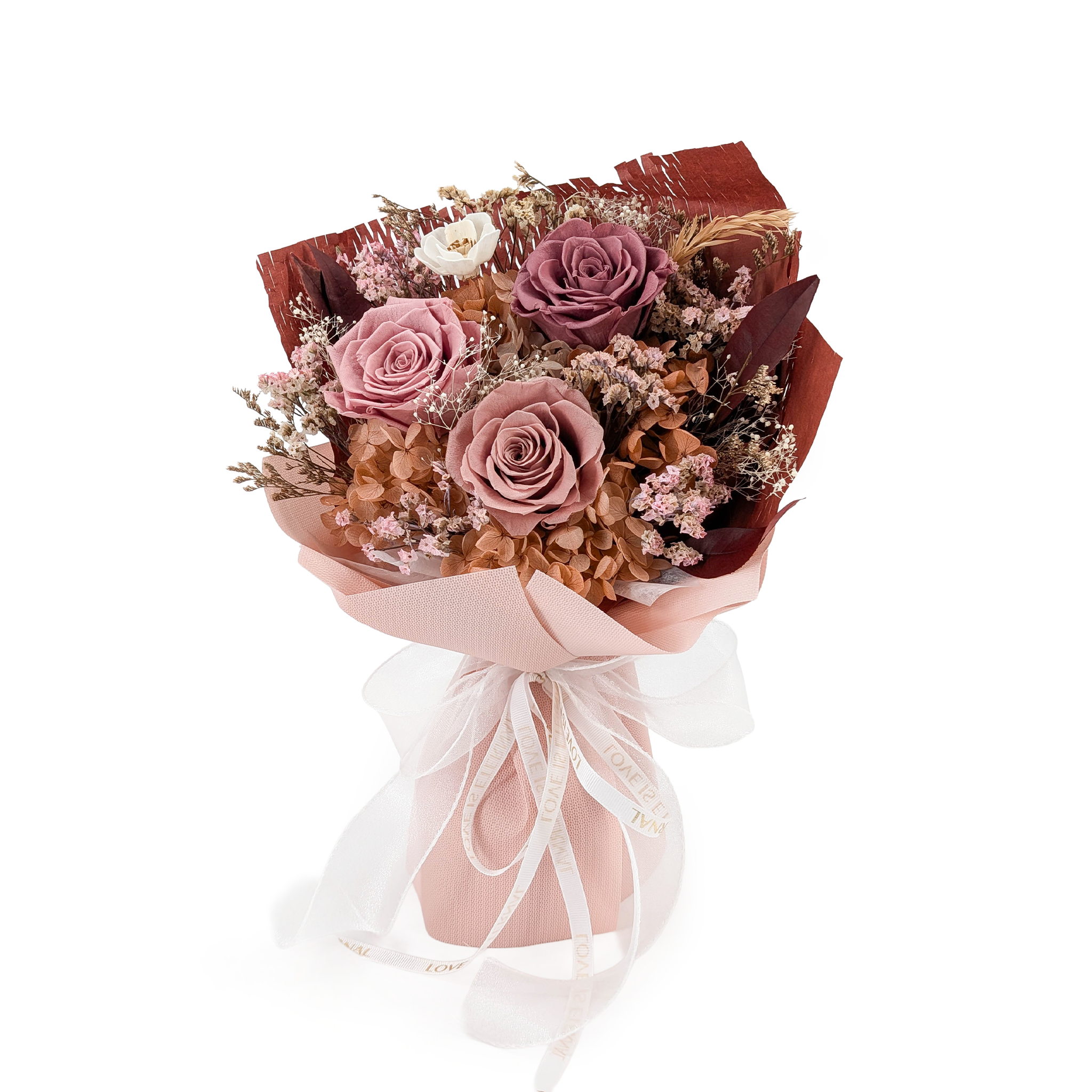 Bouquet Premium en boîte - EVERGIVE – A Lasting Gesture – Powder Charm