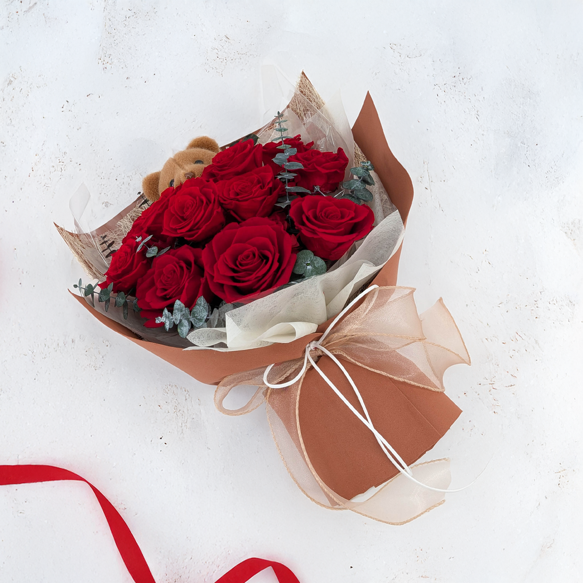 Bouquet Premium en boîte - EVERGIVE – A Lasting Gesture – Ruby Adore