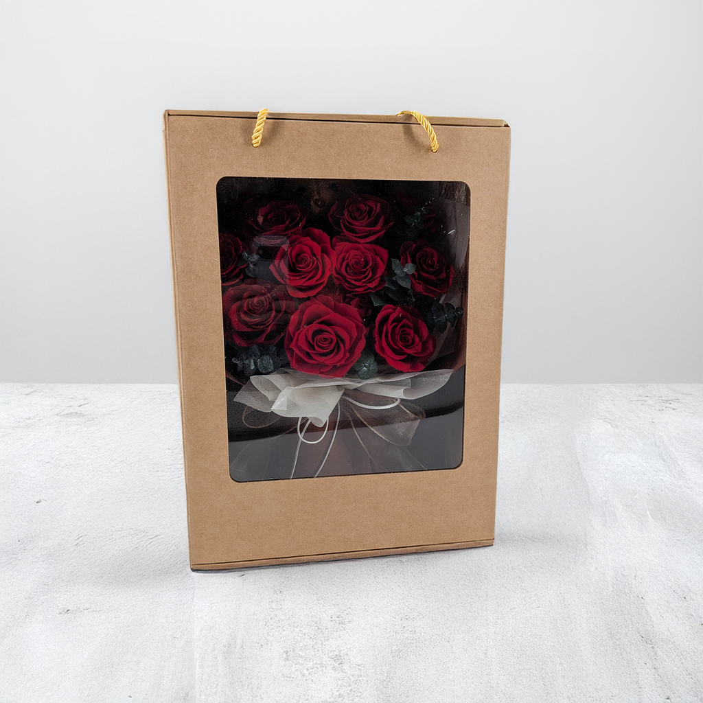 Bouquet Premium en boîte - EVERGIVE – A Lasting Gesture – Ruby Adore