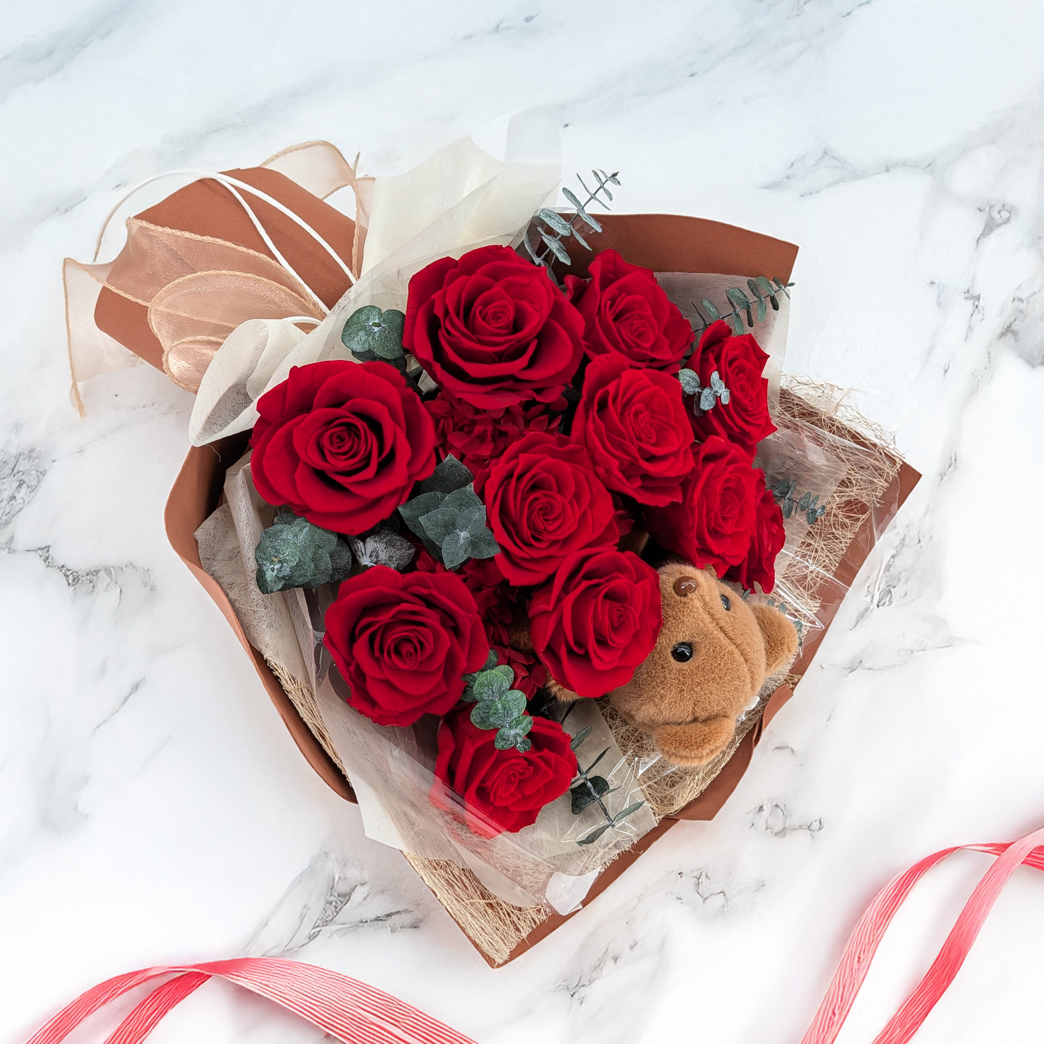 Bouquet Premium en boîte - EVERGIVE – A Lasting Gesture – Ruby Adore