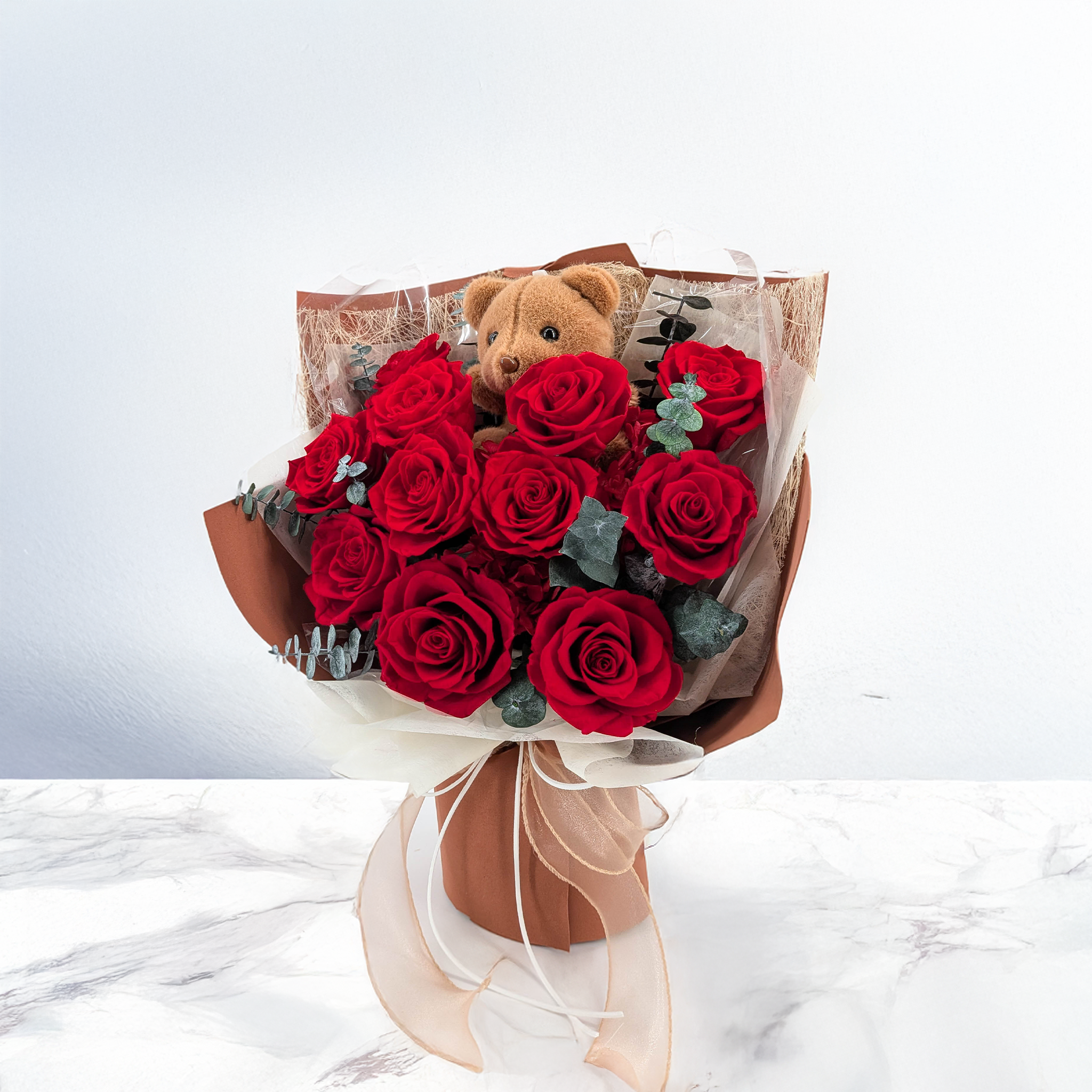 Bouquet Premium en boîte - EVERGIVE – A Lasting Gesture – Ruby Adore