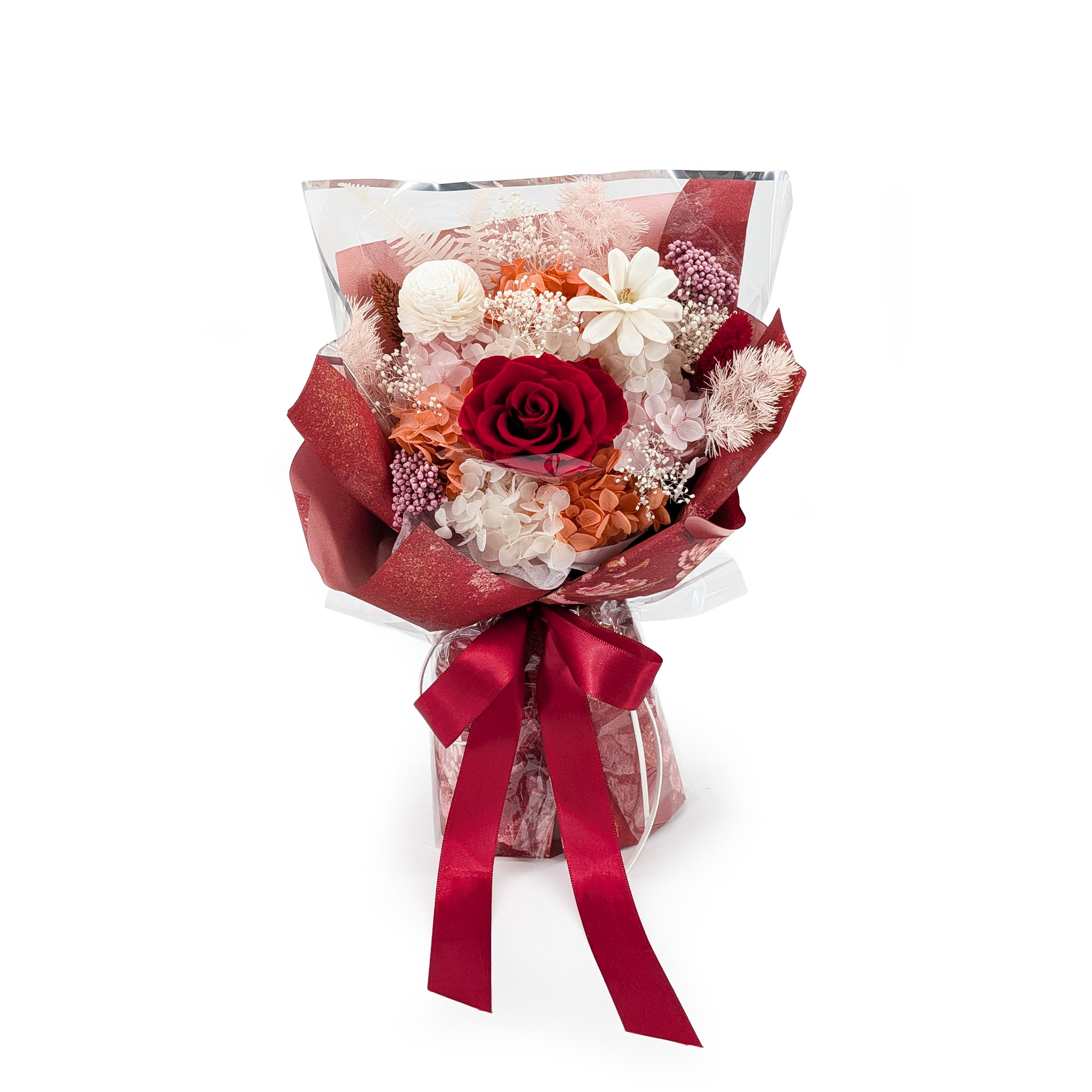 Bouquet Premium en boîte – EVERGIVE – A Lasting Gesture – Red Blush