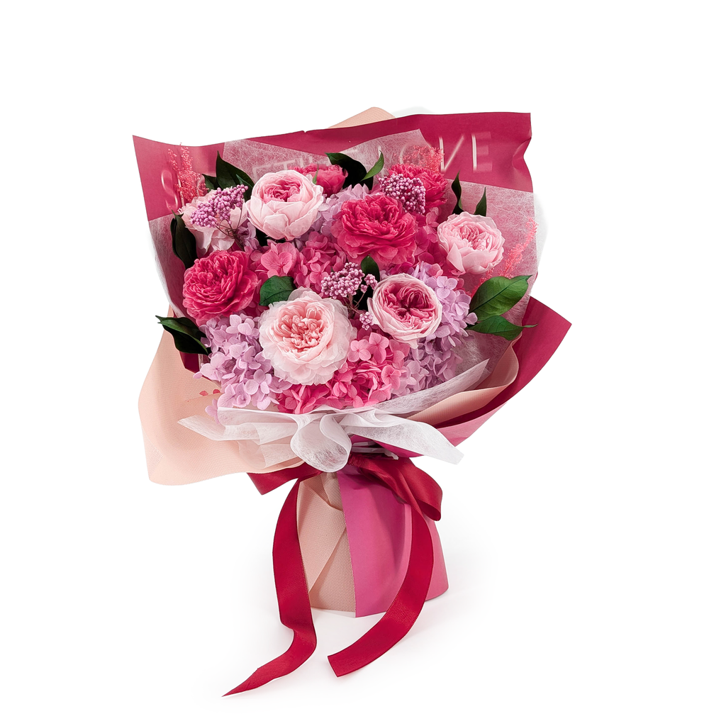 Bouquet Premium en boîte – EVERGIVE – A Lasting Gesture – Rosé Royal