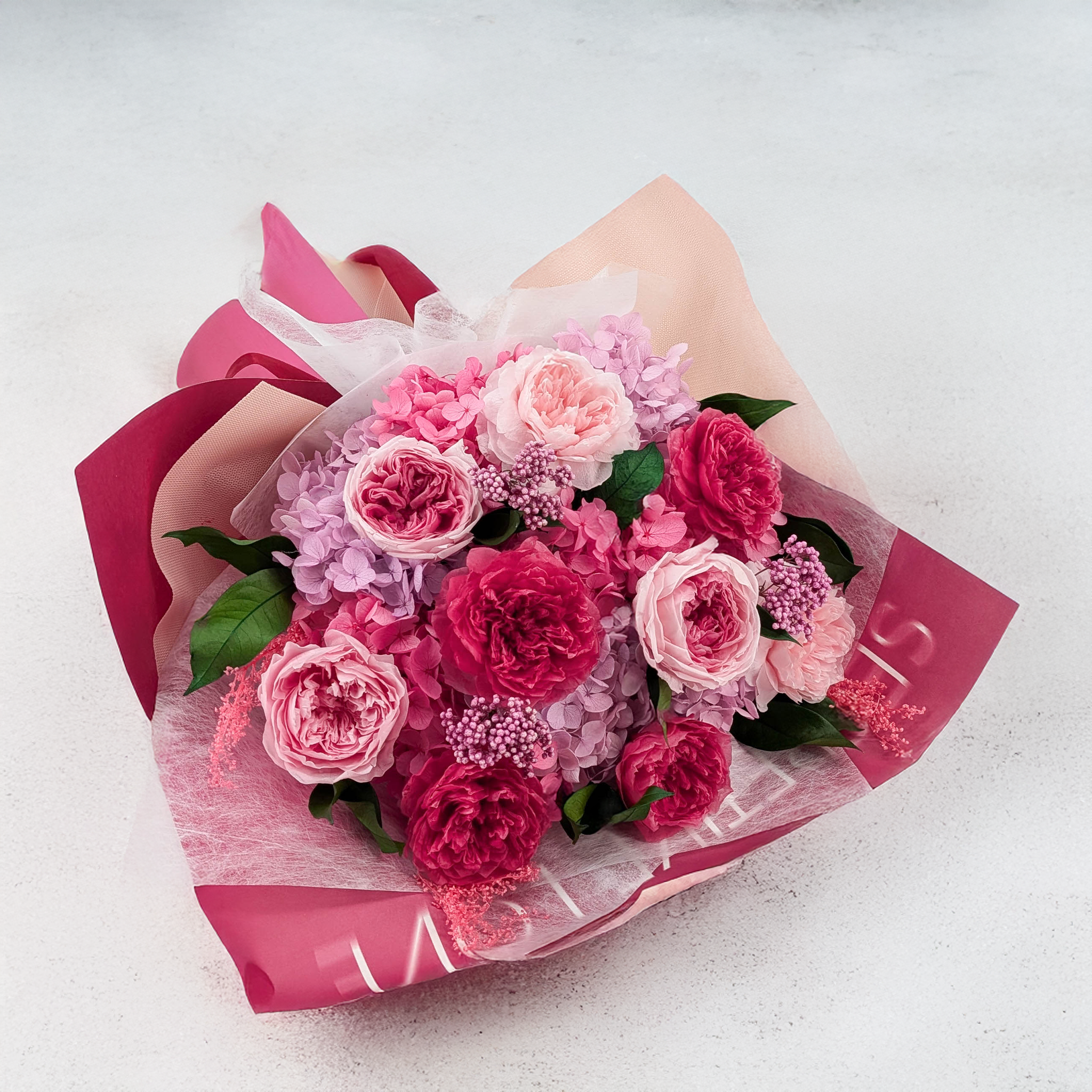 Bouquet Premium en boîte – EVERGIVE – A Lasting Gesture – Rosé Royal