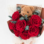 Bouquet Premium en boîte - EVERGIVE – A Lasting Gesture – Ruby Tenderness