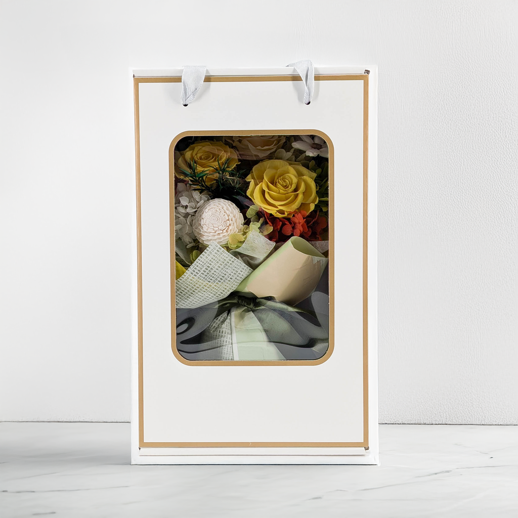 Bouquet Premium en boîte - EVERGIVE – A Lasting Gesture – Sunny Charm