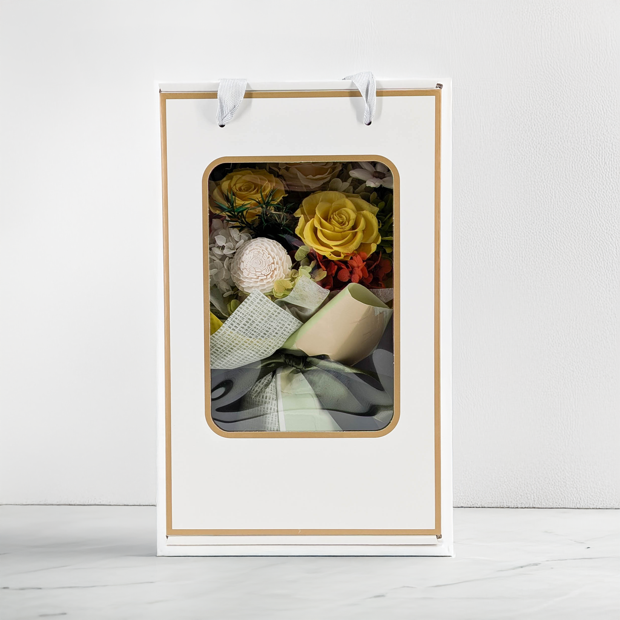 Bouquet Premium en boîte - EVERGIVE – A Lasting Gesture – Sunny Charm