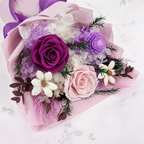 Bouquet Premium en boîte - EVERGIVE – A Lasting Gesture – Violet Grace